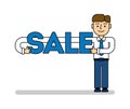 Businessman with sale.