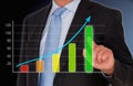 Businessman with sales graph