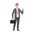 Businessman Saying Hello character Illustration vector on a white background