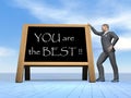 Businessman saying you are the best - 3D render