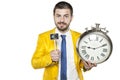 Businessman says that time is money Royalty Free Stock Photo