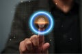 businessman scan fingerprint provides security access for identity verification biometrics