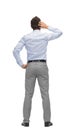 Businessman scratching his head from back Royalty Free Stock Photo