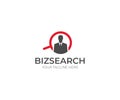 Businessman and Search Logo Template. Man and Magnifier Vector Design Royalty Free Stock Photo