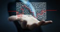 Businessman searching solution of a complicated maze