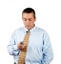 Businessman sending sms Royalty Free Stock Photo