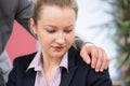 Businessman Sexually Harassing Female Colleague In Office Royalty Free Stock Photo