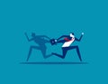 Businessman and shadow running different way. Concept business vector illustration, Flat business cartoon, Different, People,
