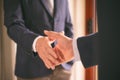 businessman shake hand with partner to celebration partnership and business deal concept Royalty Free Stock Photo