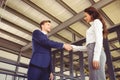 Businessman shaking hands with businesswoman Royalty Free Stock Photo