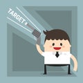 Businessman shoot target, flat design vector illlustion eps10.