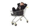 Businessman in shopping cart