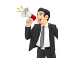 Businessman Shouting Through Megaphone