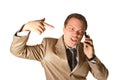 Businessman shouting on a phone Royalty Free Stock Photo