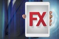 Businessman show screen about Forex Royalty Free Stock Photo