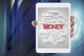 Businessman show screen about money Royalty Free Stock Photo