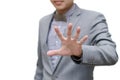 Businessman show stop hand sign Royalty Free Stock Photo