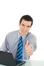 Businessman show thumb up sign Royalty Free Stock Photo