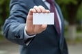 Businessman showing blank business card Royalty Free Stock Photo