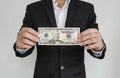 Businessman showing cash Royalty Free Stock Photo