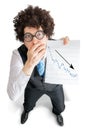 Businessman is showing chart of bad investment and loss progress Royalty Free Stock Photo