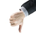 Businessman showing gesture with thumb down - isolated on white background Royalty Free Stock Photo