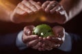 businessman showing a glass globe. close up. Royalty Free Stock Photo