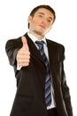 Businessman showing his thumbs up Royalty Free Stock Photo