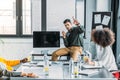 businessman showing idea gesture during meeting