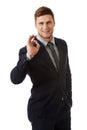 Businessman showing perfect sign. Royalty Free Stock Photo