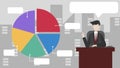 Businessman is showing a pie chart Royalty Free Stock Photo