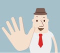 Businessman showing stop vector