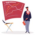 Businessman Showing Team Mission Board Progress Royalty Free Stock Photo