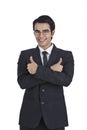 Businessman showing thumb sign Royalty Free Stock Photo