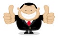 Businessman showing thumbs up. Separate layers