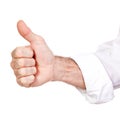 Businessman shows thumb up isolated Royalty Free Stock Photo