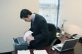 Businessman Shredding Documents Royalty Free Stock Photo