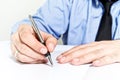 Businessman signing contract Royalty Free Stock Photo