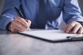 Businessman signing contract. Making deal. Business concept Royalty Free Stock Photo