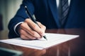 businessman signing documents. sign contract concept. close up