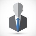 Businessman silhouette avatar profile picture. Man flet icon.