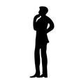 Businessman Silhouette Concept Icon and Label. Business People Symbol, Icon and Badge. Black and Simple Vector illustration