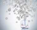 Businessman with a silver head gears