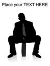 Businessman sitting on briefcase Royalty Free Stock Photo