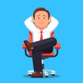 Businessman sitting calmly legs crossed Royalty Free Stock Photo