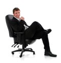 Businessman Sitting on Chair Royalty Free Stock Photo