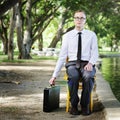 Businessman Sitting Chair Forest Green Concept Royalty Free Stock Photo