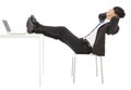 Businessman sitting on a chair to take a rest Royalty Free Stock Photo