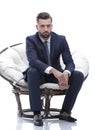 Businessman sitting in a comfortable chair Royalty Free Stock Photo