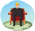 Businessman is sitting like a king